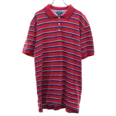 Brooks Brothers ブルックスブラザーズ ボーダー 半袖 ポロシャツ XL レッド 鹿の子地 メンズ 古着