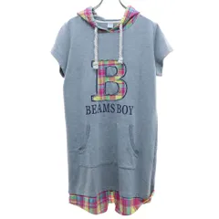 BEAMS BOY ビームスボーイ 半袖 薄地スウェット ワンピース F グレー フード付 レディース 古着のサムネイル