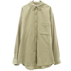 Eddie Bauer エディーバウアー 00s オールド 長袖 コーデュロイ ボタンダウンシャツ L ベージュ アウトドア メンズ 古着