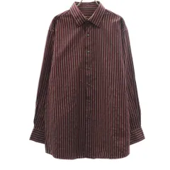 ビーシージーシーアティチュード ストライプ 長袖 シャツ L ボルドー メンズ 古着