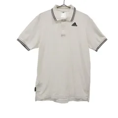 adidas アディダス 刺繍 半袖 ポロシャツ M ホワイト 鹿の子 レディース 古着