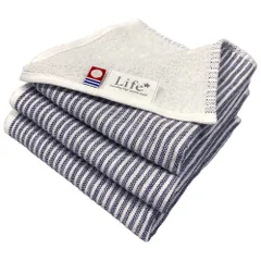 今治タオル タオルハンカチ 3枚セット メンズガーゼ ネイビー 約25×25cm 綿100% 吸水 ガーゼ地 速乾 軽量 新品 未使用 まとめ買い