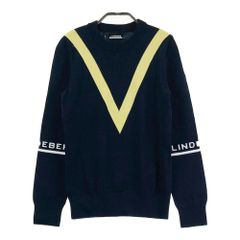 サイズ：XS J.LINDEBERG ジェイリンドバーグ 袖ロゴ 長袖ニットセーター ネイビー系 [240101584868] ゴルフウェア レディース ストスト