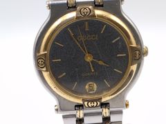 GUCCI グッチ クォーツ 腕時計 アイボリー文字盤 デイト メンズ 稼働品
