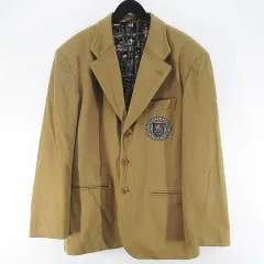 【中古】アイスバーグ PEANUTS チャーリーブラウン コラボ テーラード ジャケット 50 キャメル 刺繍 ワッペン ボタン アイスバーグ ICEBERG PEANUTS チャーリーブラウン コラボ テーラード