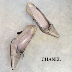 18873✨CHANEL ココマーク ラインストーン クリア バレエシューズ