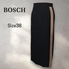BOSCH　ボッシュ　タイトスカート　サイドスリット　黒×ベージュ　サイズ38