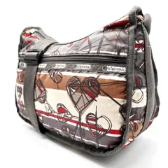 【良品】 Lesportsac レスポートサック ショルダーバッグ トートバッグ ワンショルダーバッグ ナイロン マルチカラー ブラウン 茶色 ホワイト 白色 ユニセックス 男女兼用 メンズ レディース