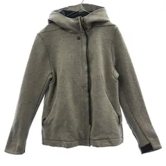 NIKE ナイキ ロゴプリント 長袖 ジップパーカー S グレー スウェット レディース 古着