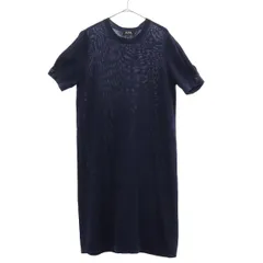 A.P.C. アーペーセー 半袖 コットン ニット ワンピース L ネイビー レディース 古着のサムネイル