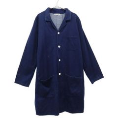 極上インクブルーフレンチワークコート ヘリンボーンショップコート XL