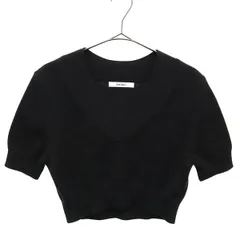 SNIDEL スナイデル 5分袖 ショートニット セーター F ブラック SWNT224126 レディース 古着