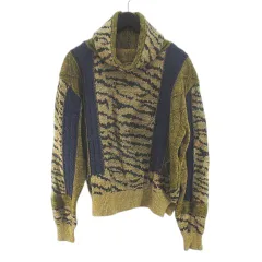 【中古】トーガ プルラ TOGA PULLA タイガージャガード編みニット ニット セーター オフタートル 36 茶系 ブラウン トーガ プルラ TOGA PULLA タイガージャガード編みニット ニット