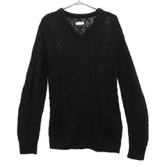 nano universe ナノユニバース 長袖 セーター S ブラック ケーブルニット メンズ 古着