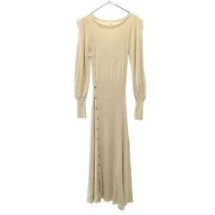 Lily Brown リリーブラウン 長袖 リブ編みニット ワンピース F ベージュ LWNO211029 レディース 古着