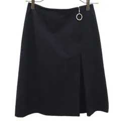 Pierre Cardin ピエールカルダン 日本製 ミディ丈 タック スカート 36 ブラック レディース 古着のサムネイル