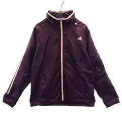 adidas アディダス トレーニング 長袖 ウェア M パープル ジップジャケット スポーツ ロゴプリント レディース 古着
