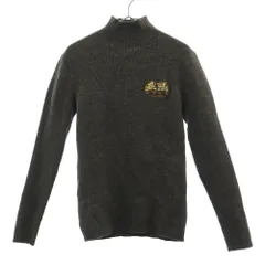 EVEX エヴェックス 刺繍 長袖 ハイネック ウール セーター 40 グレー ニット レディース 古着