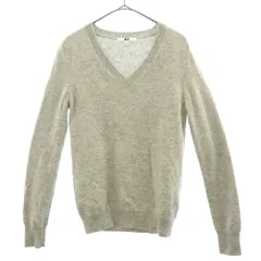 UNIQLO ユニクロ 長袖 カシミヤ100% Vネック セーター S グレー ニット レディース 古着