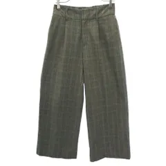 ZARA ザラ グレンチェック ワイドパンツ S グレー レディース 古着