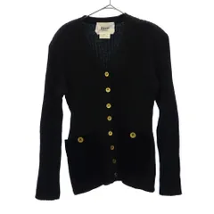 Rene boutique ルネブティック 長袖 ウール ニット カーディガン 9 ブラック レディース 古着