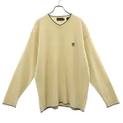 Timberland ティンバーランド 90s 長袖 Vネック セーター L ホワイト ニット オールド ヴィンテージ メンズ 古着のサムネイル