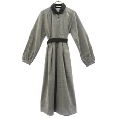 Ciaopanic チャオパニック チェック 長袖 ロングワンピース F グレー系 レディース 古着