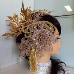 ゴージャスで華やか！ゴールド系の髪飾り ５点セット 成人式 結婚式 和装 着物に【096】