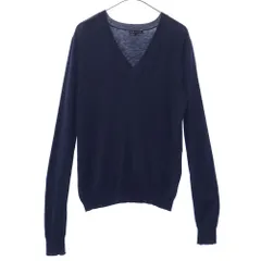 theory セオリー 長袖 Vネック ニット S ネイビー カットソー レディース 古着