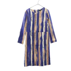 closet story クローゼットストーリー 総柄 長袖 ワンピース ブルー系 UNITED ARROWS レディース 古着