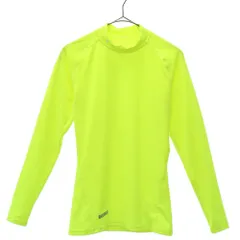 UNDER ARMOUR アンダーアーマー ロゴ刺繍 長袖 コンプレッション トレーニングウェア イエロー heat gear メンズ 古着