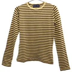 RALPH RALPH LAUREN ラルフラルフローレン ボーダー柄 長袖 Tシャツ M ブラウン×ベージュ ロンT レディース 古着