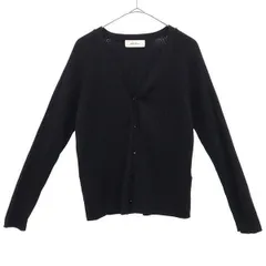 Mila Owen ミラオーウェン 長袖 リブ ニットカーディガン 0 ブラック レディース 古着