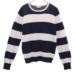 MACKINTOSH PHILOSOPHY マッキントッシュフィロソフィー ボーダー柄 長袖 セーター 38 ネイビー×ホワイト ニット レディース 古着