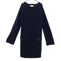 SEMICOUTURE セミクチュール 長袖 ニット ワンピース ネイビー レディース 古着