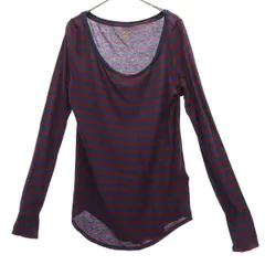 POLO RALPH LAUREN ポロラルフローレン ボーダー柄 長袖 Tシャツ M レッド×ネイビー ロンT レディース 古着