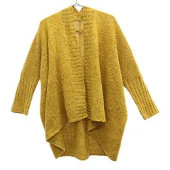 niko and... ニコアンド ウールブレンド 総柄 長袖 ニットカーディガン イエロー レディース 古着