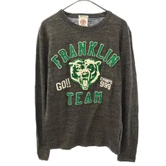 FRANKLIN&MARSHALL フランクリンマーシャル イタリア製 プリント 長袖 Tシャツ XS グレー ロンT メンズ 古着