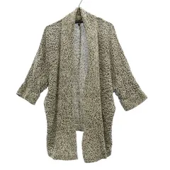 Banana Republic バナナリパブリック 総柄 長袖 カーディガン XS ホワイト×ブラック レディース 古着