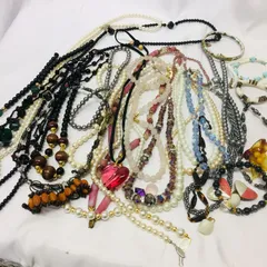 S【まとめ売り】ストーン系 アクセサリー まとめ売り ネックレス パール 天然石 ブレスレット