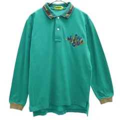 MISSONI CLUB ミッソーニクラブ 長袖 ポロシャツ 42 グリーン メンズ 古着