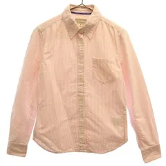 POLO JEANS COMPANY ポロジーンズカンパニー ストライプ 長袖 ボタンダウンシャツ M ホワイト×ピンク レディース 古着