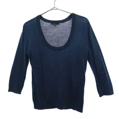 theory セオリー ウール 7分袖 ニット 2 ネイビー セーター レディース 古着