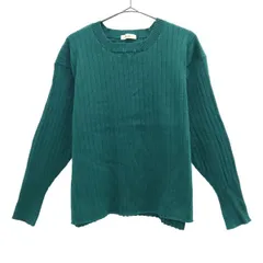 niko and... ニコアンド 長袖 リブ ニット グリーン セーター レディース 古着