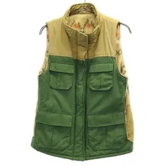 179/WG イチナナキュウ ダブルジー ベスト 38 グリーン×ベージュ ニコル 裏フリース レディース 古着