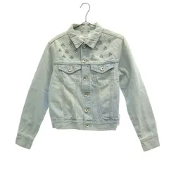 SNIDEL スナイデル ラインストーン柄 デニムジャケット F ブルー Gジャン レディース 古着