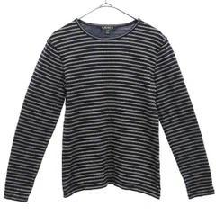 LAUREN RALPH LAUREN ローレンラルフローレン ボーダー柄 長袖 カットソー XS ブラック×ゴールド Tシャツ レディース 古着