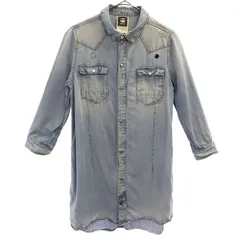 G-STAR RAW ジースターロウ ワンポイントプリント 長袖 デニム ウエスタンシャツ XS ブルー レディース 古着