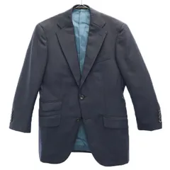 PAUL STUART ポールスチュアート 三陽商会 ウール ストライプ柄 テーラードジャケット ネイビー メンズ 古着