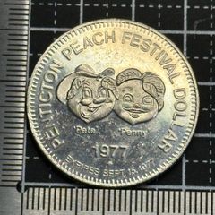 【トークン】1977年 カナダ・ペンティクトン ピーチフェスティバル トレードダラー／Pete & Penny・Vacation Paradise 599
